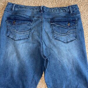 Only Denim distressed wrinkled boot cut jeans